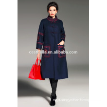 Elegant Long Overcoat for Women Cashmere Grey Woolen Coat